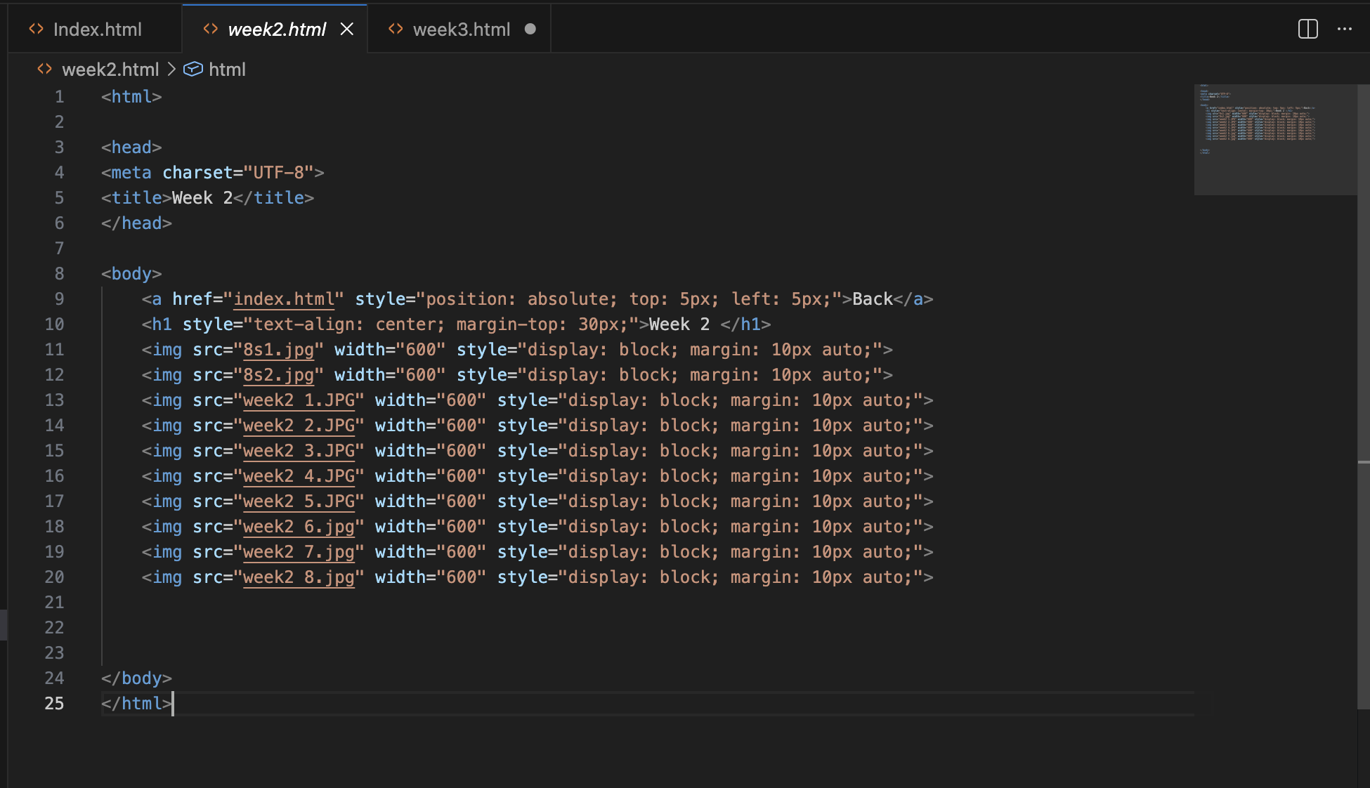 This code is an attempt to apply styles to each image to change their sizes individually. However, this method becomes very cumbersome when trying to display a large number of images neatly. If adjustments are needed, each instruction would require changing.