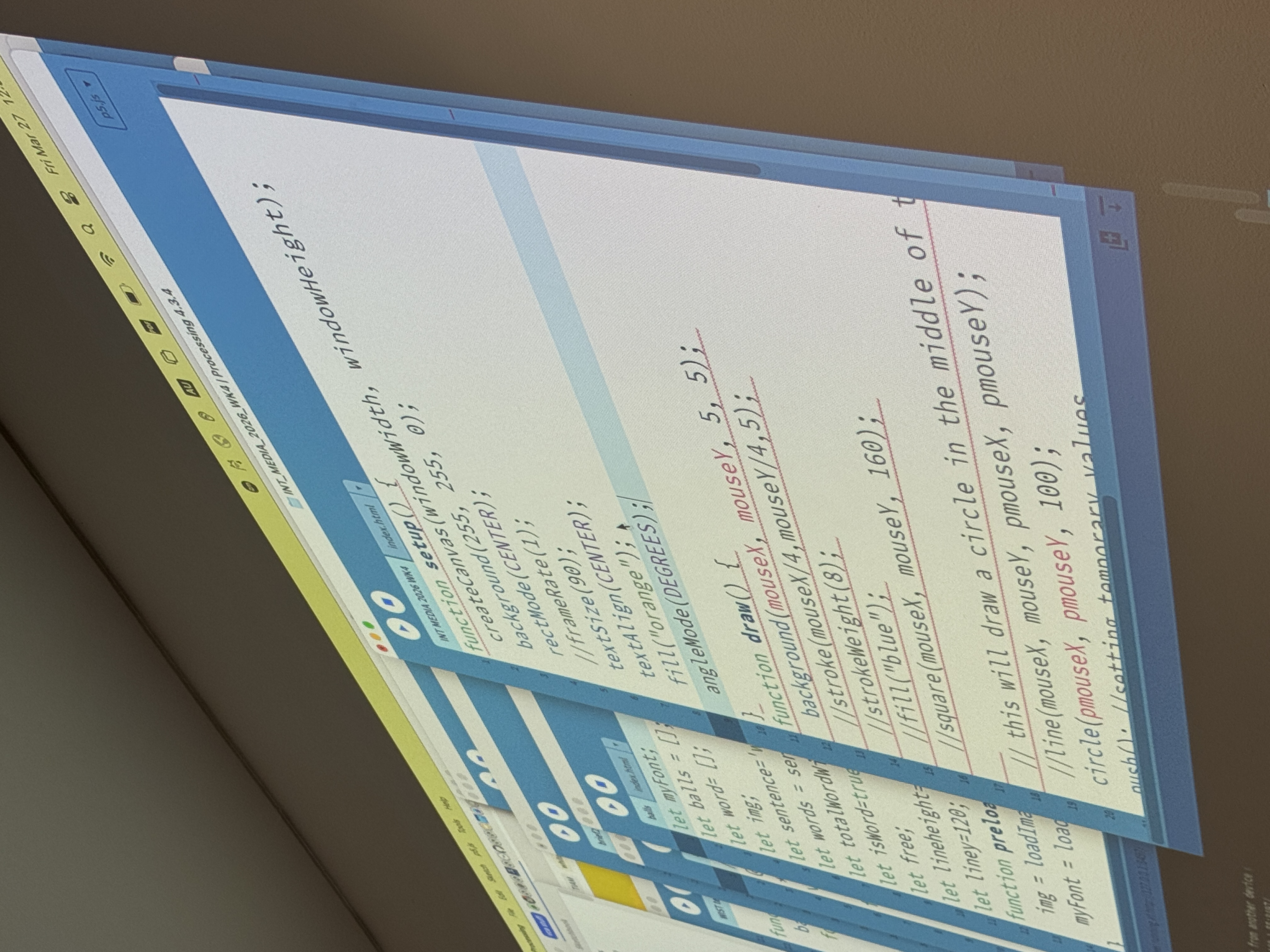 Different colour and size combinations attempt.