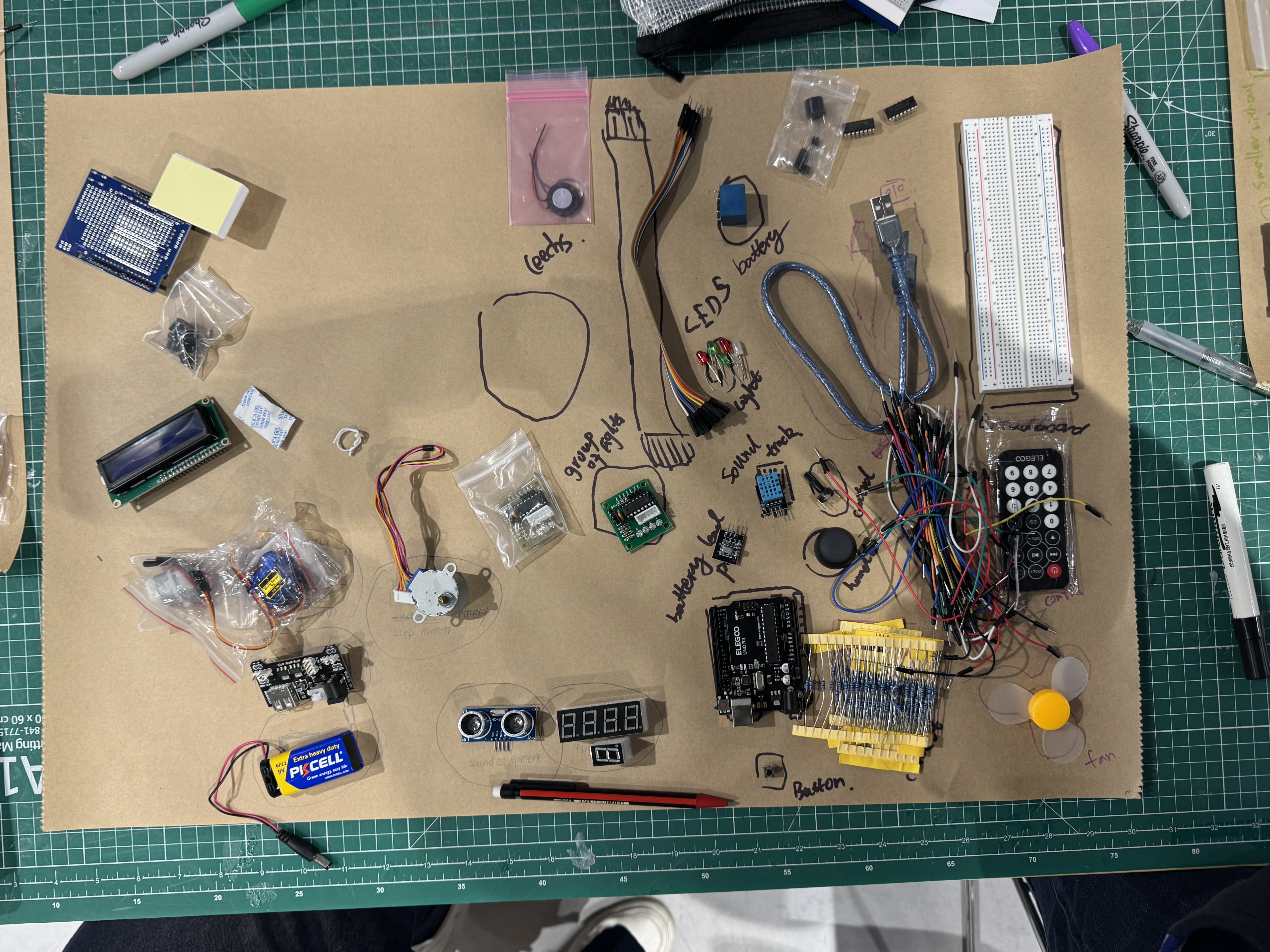 In week 6, we came into contact with the components of Arduino. For the first time, I got a close-up look at these electronic components. Here, I will make some guesses about the functions and names of each component.