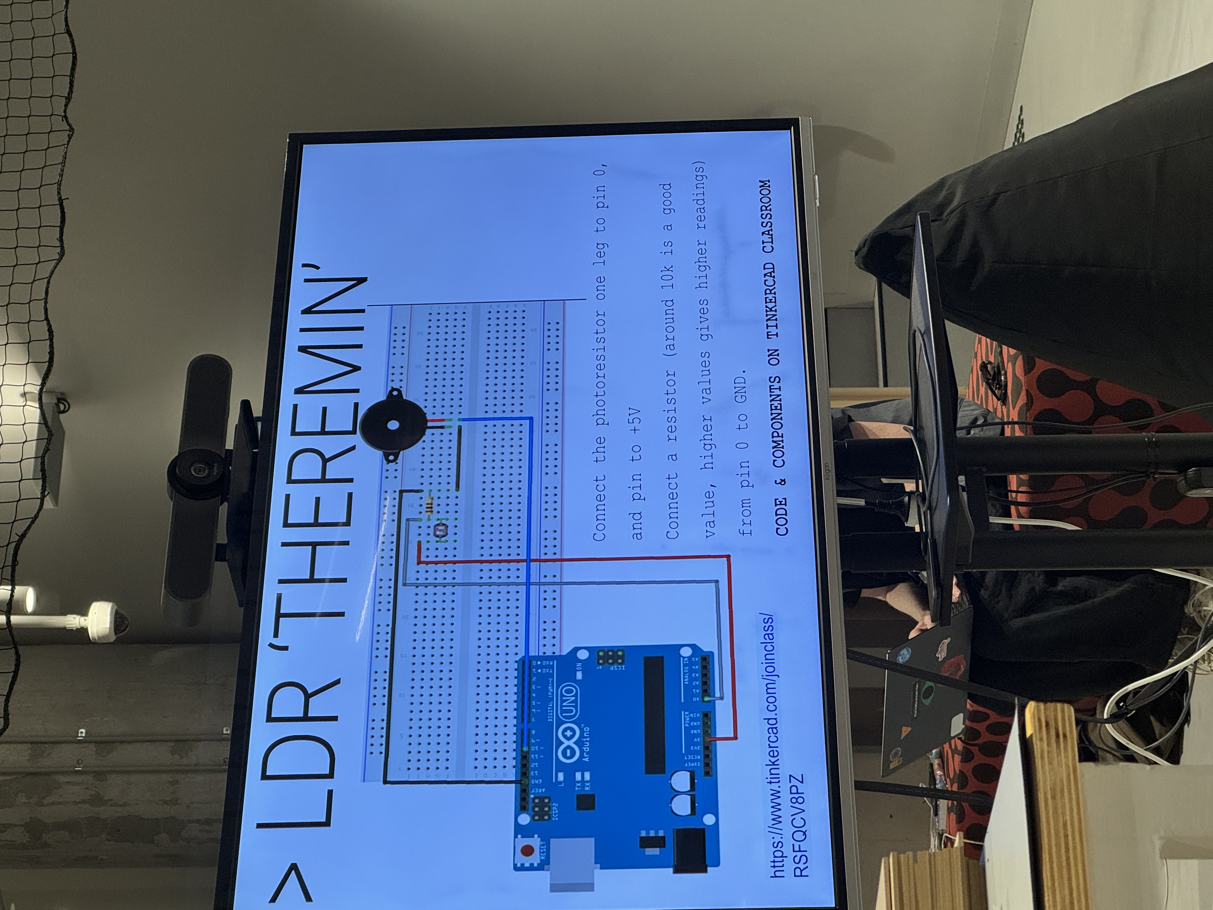 In week 7, I continued to build a new small device using Arduino. Here is the wiring diagram provided. I followed the instructions step by step to connect the sensors and the buzzer to the breadboard, and then uploaded the code to the Arduino.